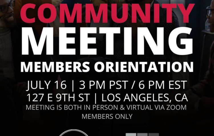 Community Meeting Members Orientation